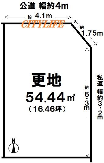 西ノ京南円町　建築条件なし売土地